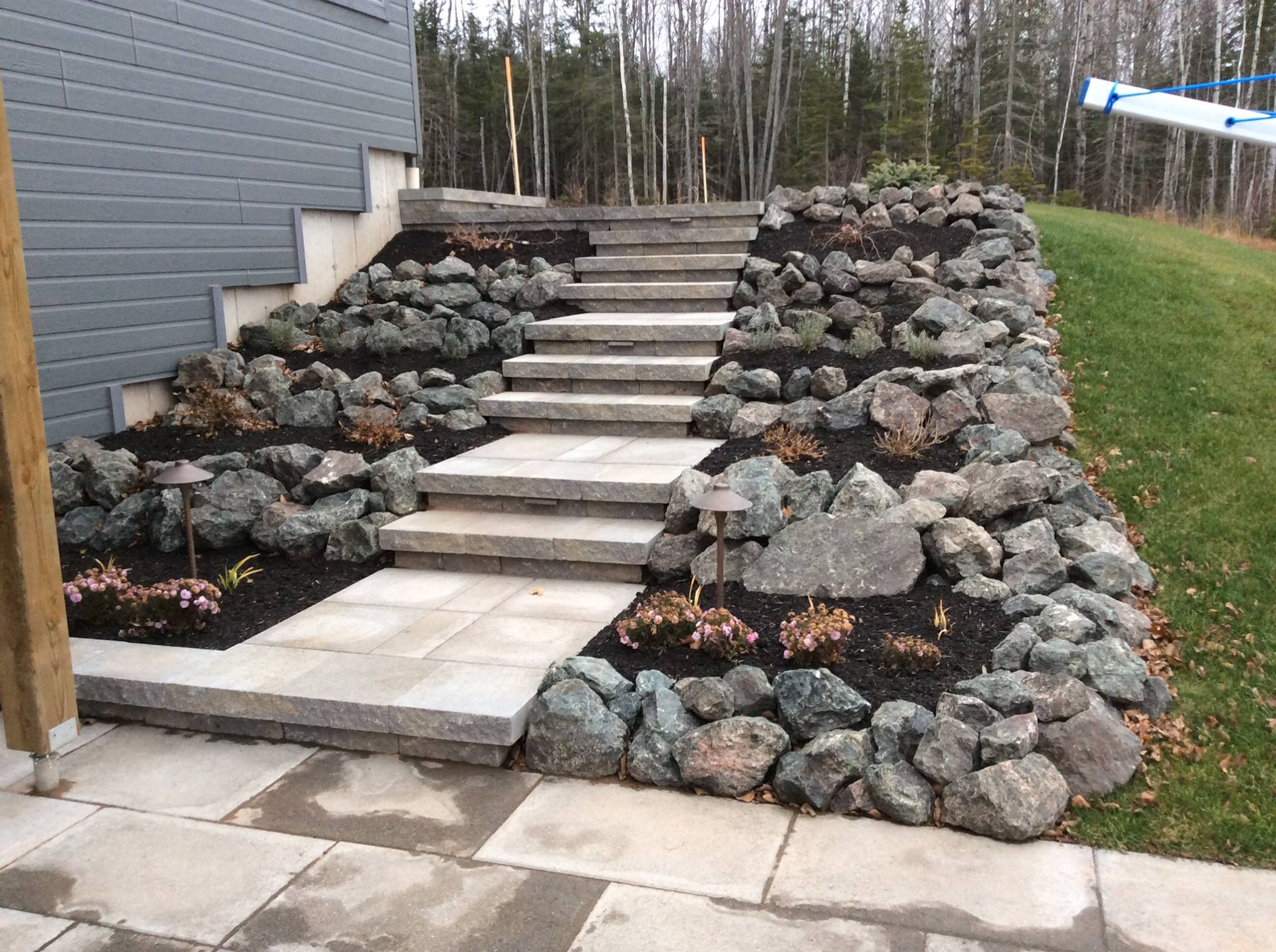 Steps to raised backyard